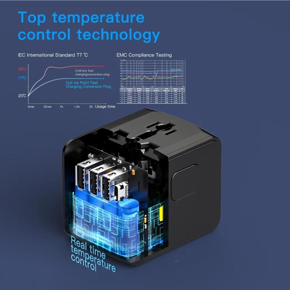 4 USB Ports Universal Travel Adapter High Speed Fast Charging Adapter Worldwide Use