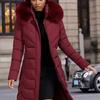 Medium To Long Slim Fit Thick Cotton Jacket Warm Cotton Clothing for Women