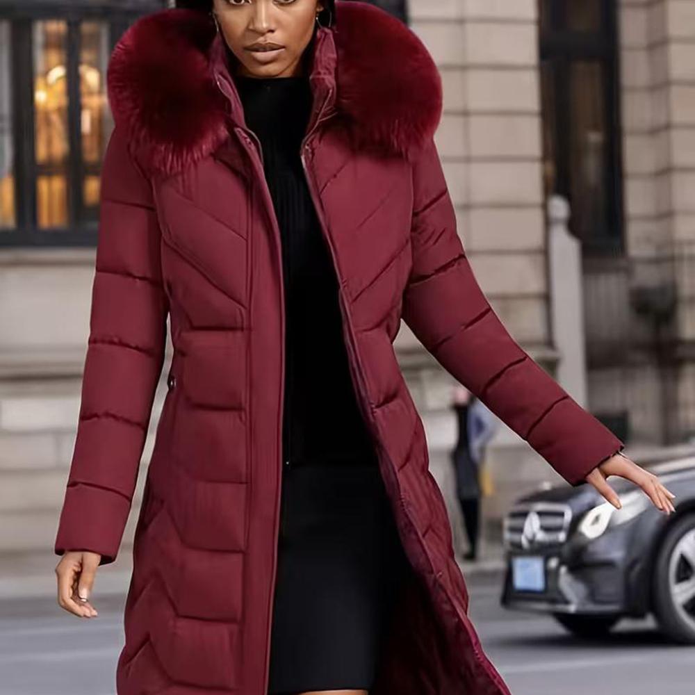 Medium To Long Slim Fit Thick Cotton Jacket Warm Cotton Clothing for Women