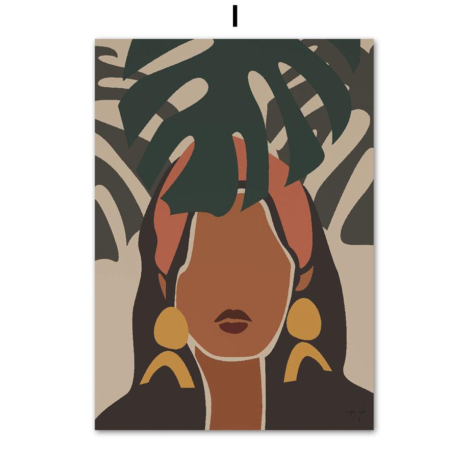 Wall Art Canvas Painting Abstract Black Girl Fashion Illustration Nordic Posters And Prints Wall Pictures For Living Room Decor