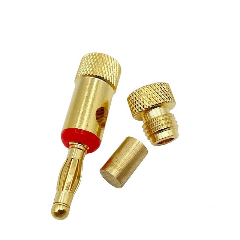 20pcs/Set 4mm Banana Plug Pure Copper Gold Plated Speaker Wire Amplifiers Audio Video Connectors