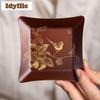 6pc/Lot Copper Painted Square Purple Copper Coasters Zen Hot Pad Coffee Cups Saucer Heat Insulation Placemats Cup Holder Craft
