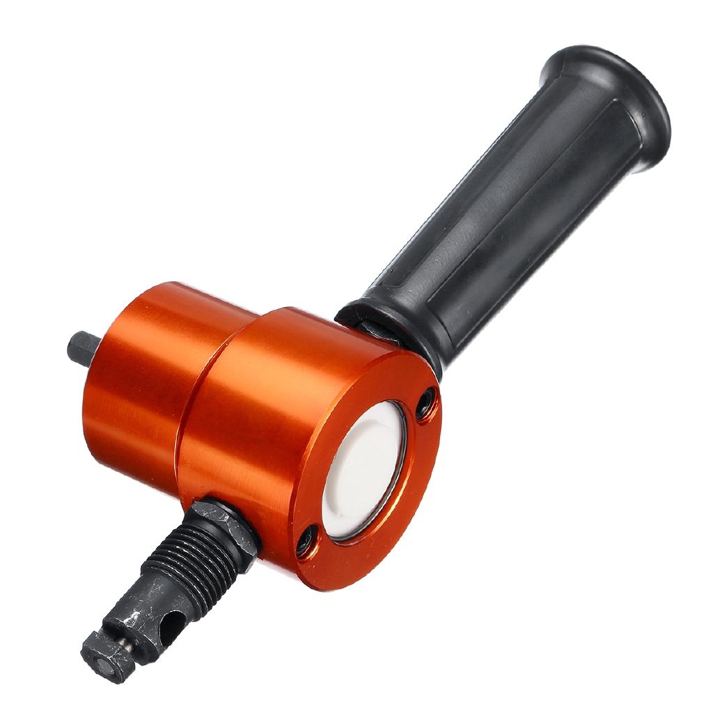 Silver+ Orange B14355 Double Headed Sheet Metal Nibbler Drill Attachment Metal Cutter with Extra Punch New