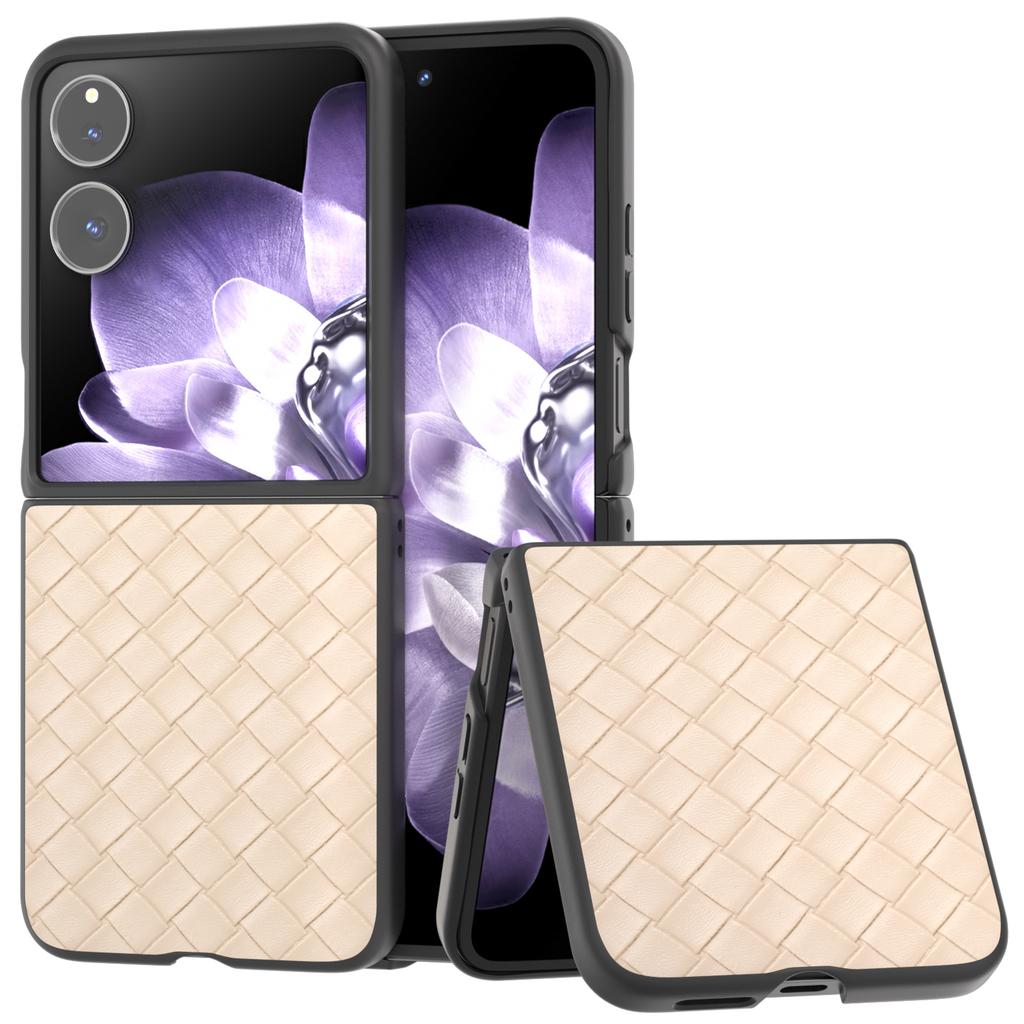 Für Xiaomi Mix Flip 5G Hülle Gewebte Textur PU-Lederbeschichtete PC Handyhülle