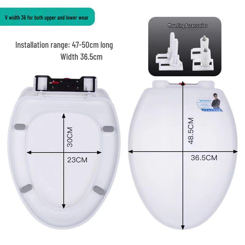 Universal Thickened UV Slow-Close Toilet Seat Cover with Quick Release for Home Use