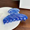 Trendy Large Acetate Hair Claw Clip With Beautiful Shell And Embellishments Pearl