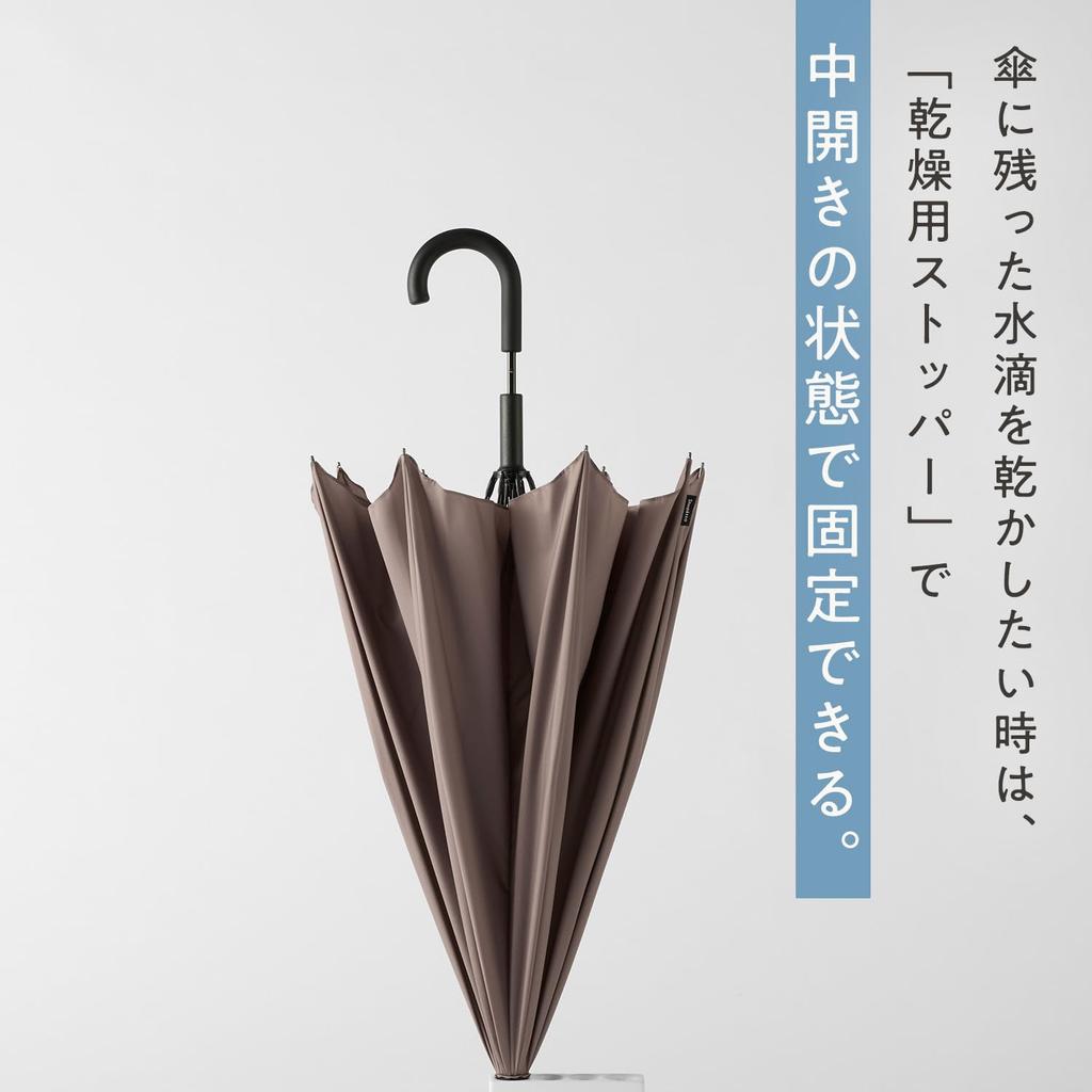 Marna Shupatto Umbrella Lightweight folds up automatically when Long Black S511BK - (fabric closed), Water-repellent, Buttonless, Umbrella, Men's &