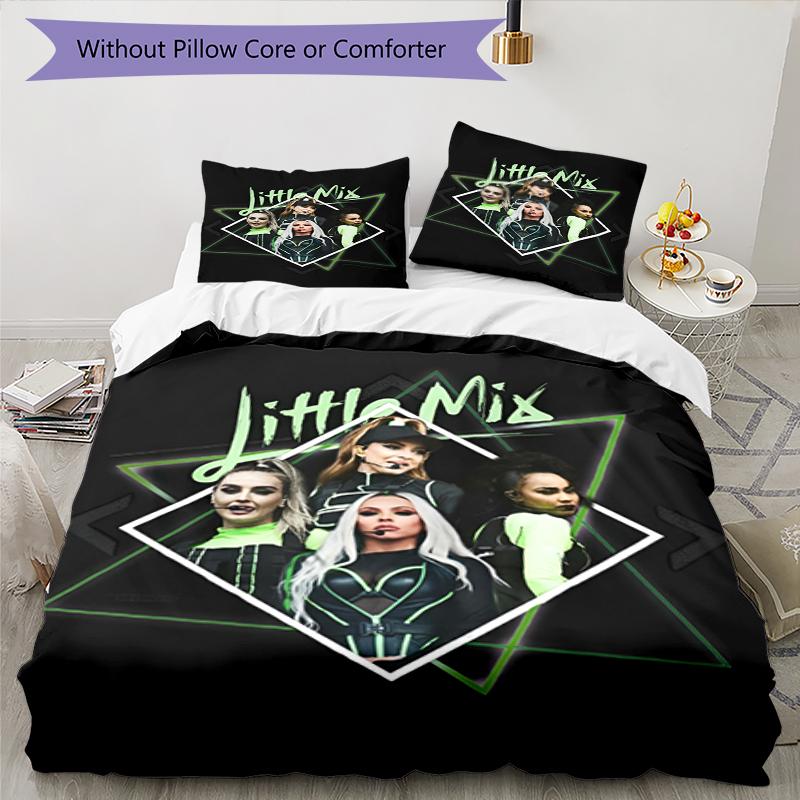 3pcs Little Mix Bedding Set Duvet Cover Closure Includes 1 Duvet Cover & 2 Pillowcases, Soft and Comfortable for All Seasons.