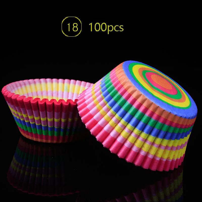 100Pcs Cake Muffin Cupcake Paper Cups Cake Box Cupcakes Liner Mold Kitchen Baking Accessories Cake Mold Cooking Tools