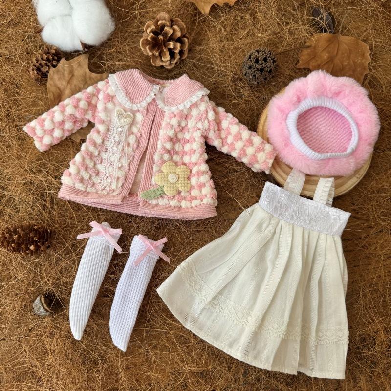BJD Doll Clothes 30cm 1/6 Scale Winter Dress and Cute Hat Accessories for Girl's Gift Outfit