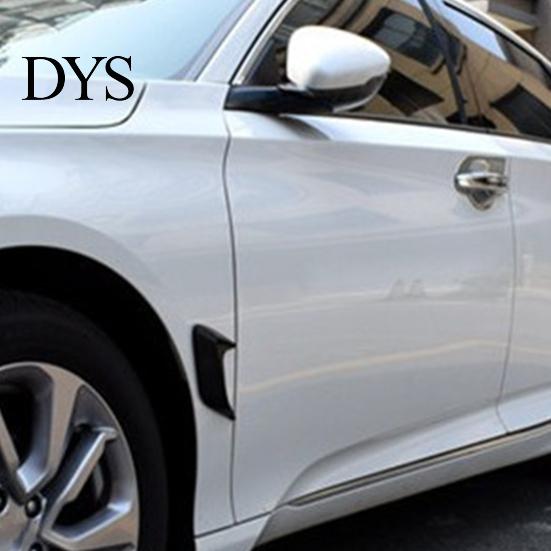 No Drill Car Decoration Shark Gill Side Vent Decals ABS Chrome Fender Trim Self-Adhesive Stick-On Sticker Exterior Hood Ornament Sporty Fit