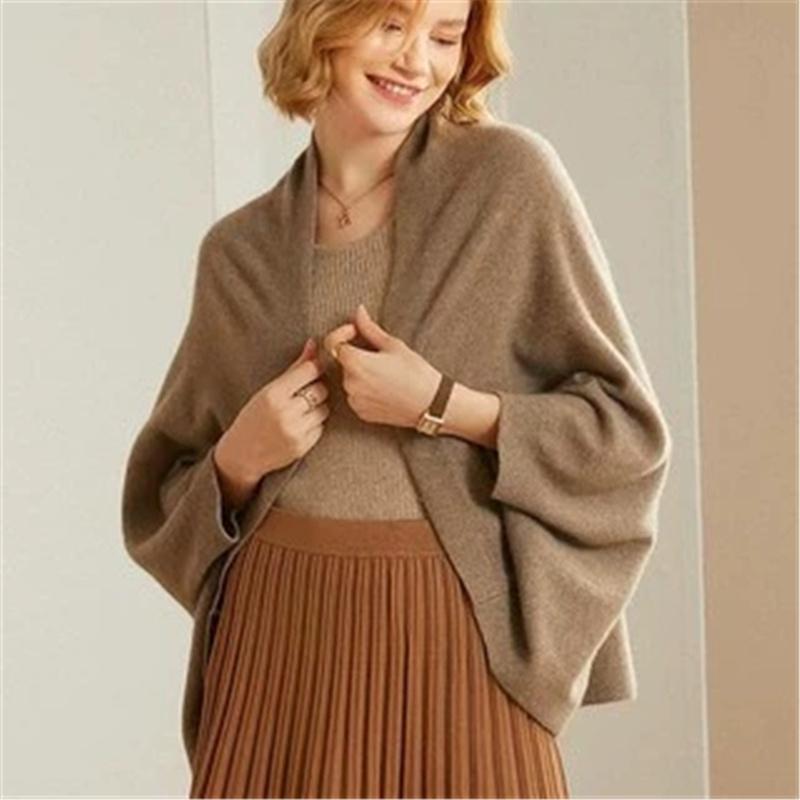 Extra Large 100% Wool Scarf Wrap, 130x70cm Women's Winter Shawl Cape Poncho