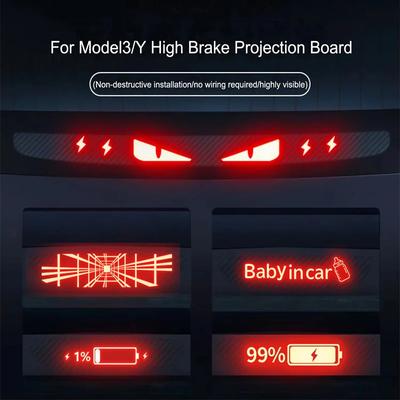 Halloween Car Stickers For Tesla Model 3 Y Personality High Mounted Brake Acrylic Projection Board Top Tail Light Emblem Amagi