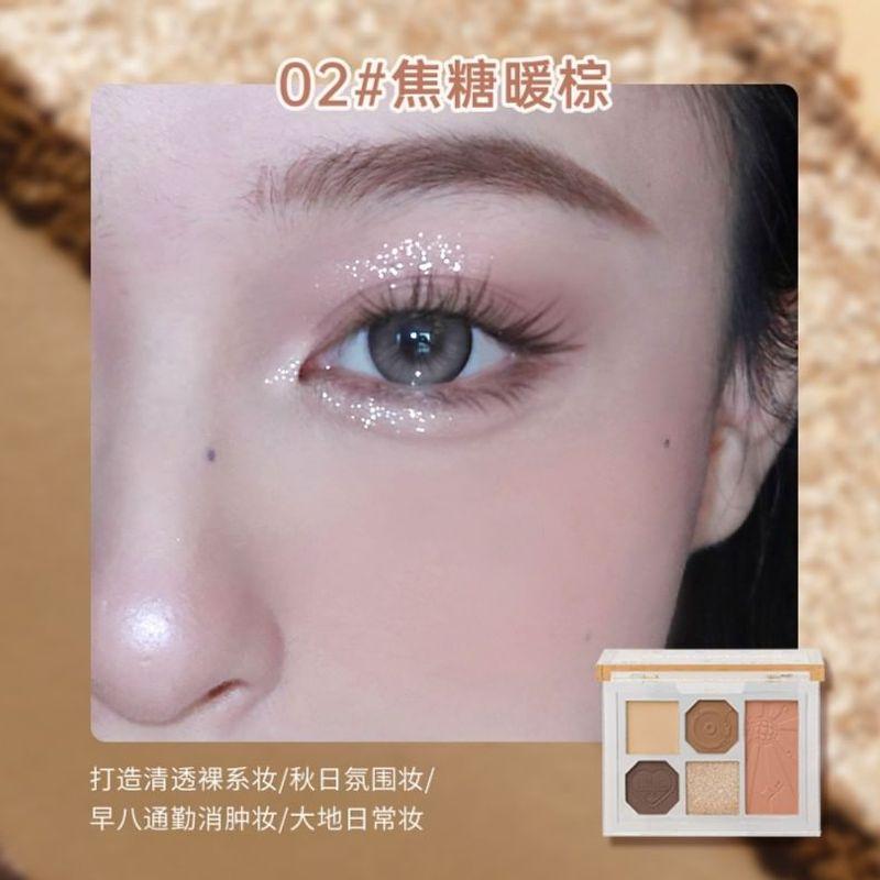 Gracebabi - 2 in 1 Eyeshadow & Cheek Palette - Brown