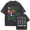 New In Top & Tees Mens T-Shirt Camisetas Rock Band Alice In Chains Dirt Washed Vintage Short Sleeved Round Neck Y2k Tshirt