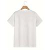 European Size Men's White Oversized T-Shirt with Black Vertical Stripe & 'WAY MAKER' Print - Casual & Athletic Summer Short Sleeve Round Neck Tee