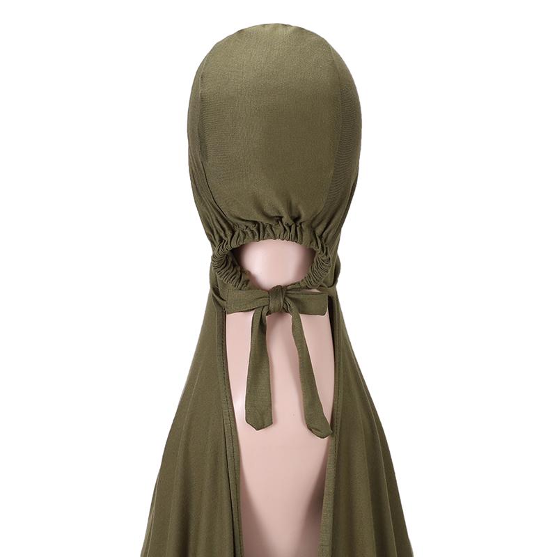Muslim Modal Adjustable Scarf Rope Cap Jersey Lnstant Hijab Soft Turban Plain Shawl Solid Headband Wraps Foulard Femme