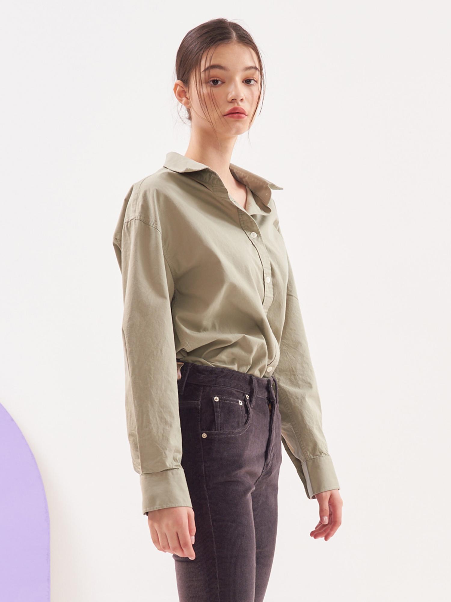 Unknown Planet Up-141 Loose Fit Daily Shirt Khaki Khaki/Free
