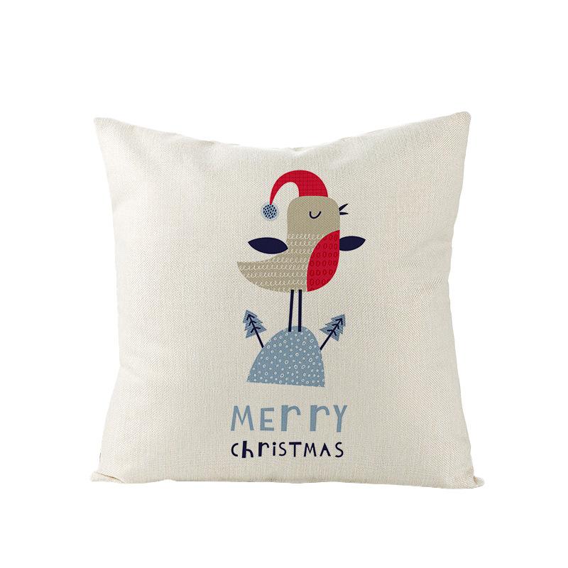 Home Polyester Pillow Cover Cartoon Digital Print Christmas Cushion Cover Living Room Sofa Cushion Cover