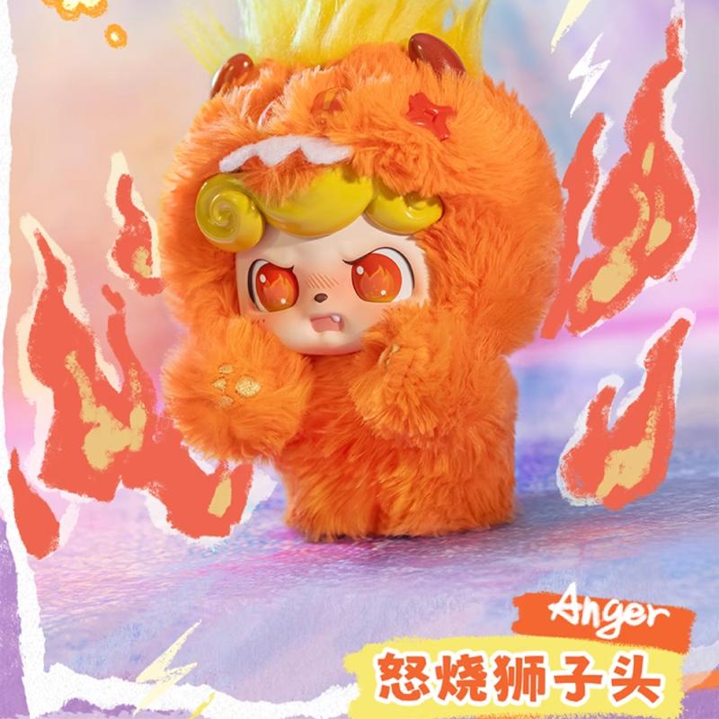 Q Baby Emotional Hairy Monster Blind Box Series Cute Ornament Backpack Doll Pendant Keychain Mysterious Box Surprise Gift