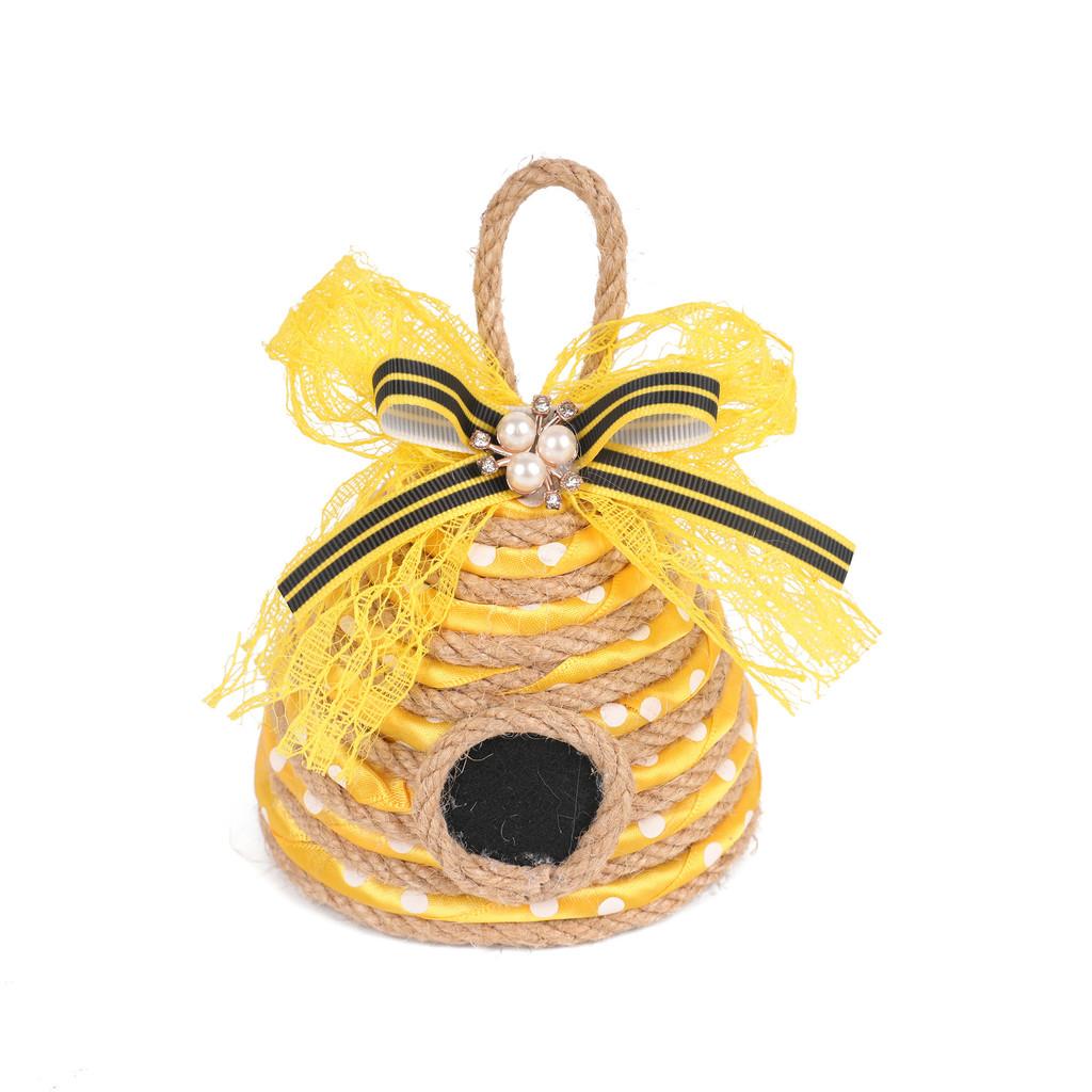 Bee Skep Honeycomb Festive Decor In Jute Material For Celebrations And Parties