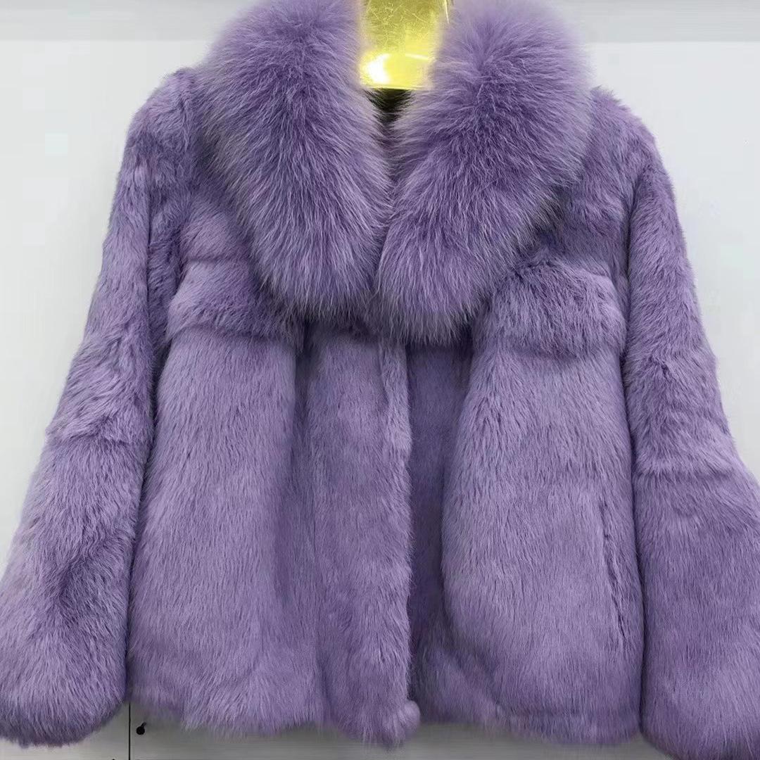 

Женское меховое пальто с воротником, куртка, длинное пальто M фиолетовый
