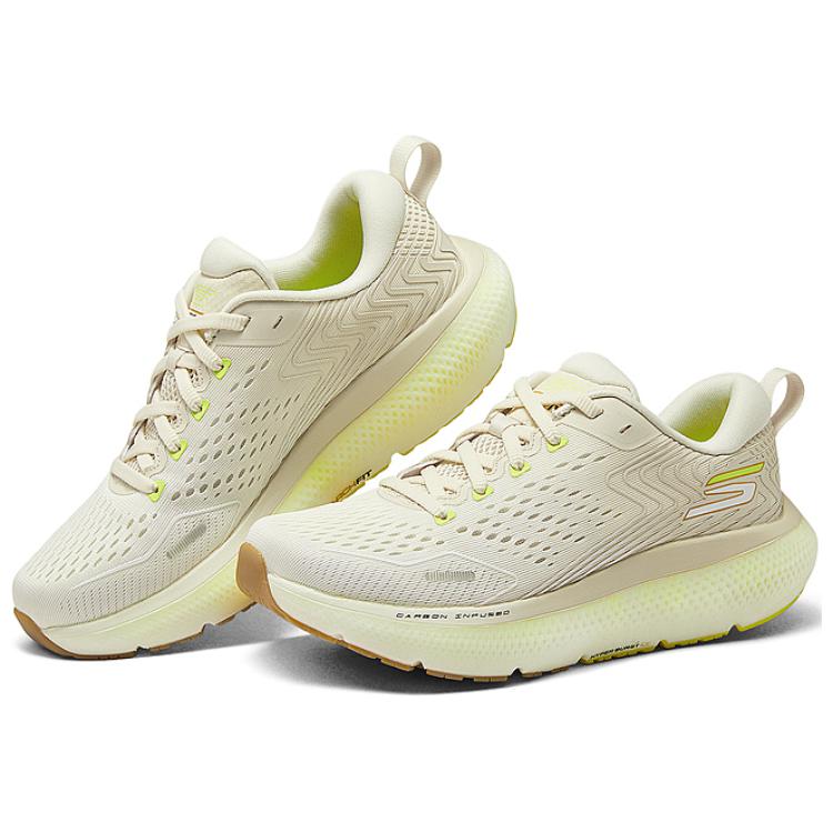 Skechers Go Run Ride 11 Comfortable Versatile Cushioning Support Low-Top Running Shoes Women Sneaker Deep-Cream 172079-OFWT