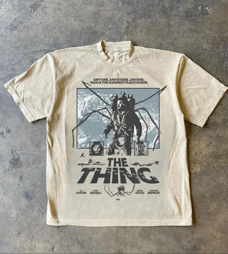Футболка унисекс The Things фильм ужасов винтажная ретро с коротким рукавом песочного цвета VK01961 M