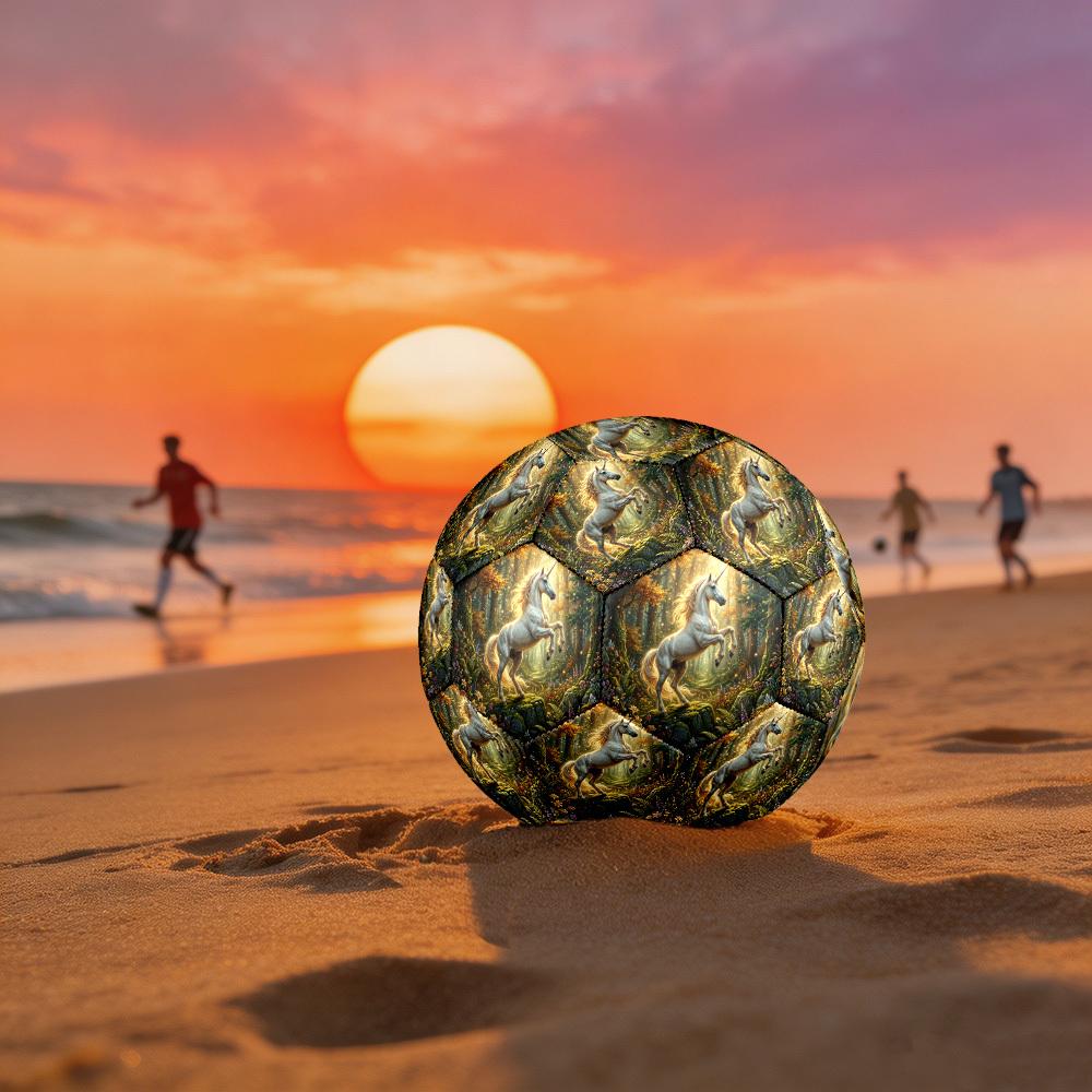 1pc Unicorn Forest Theme Soccer Ball Football, Size 5, Lightweight PVC, Outdoor Training Soccer Ball,Sports Gift t6144