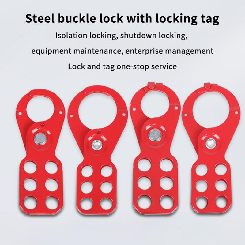6 Hole Lockout Hasp Steel with Plastic Coating Industrial LOTO Safety Device for Electrical Equipment Isolation Applications