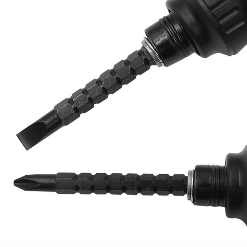 Dual-Purpose Ratchet Screwdriver with Telescopic Shaft - Adjustable Phillips and Slotted Screwdriver for Repair
