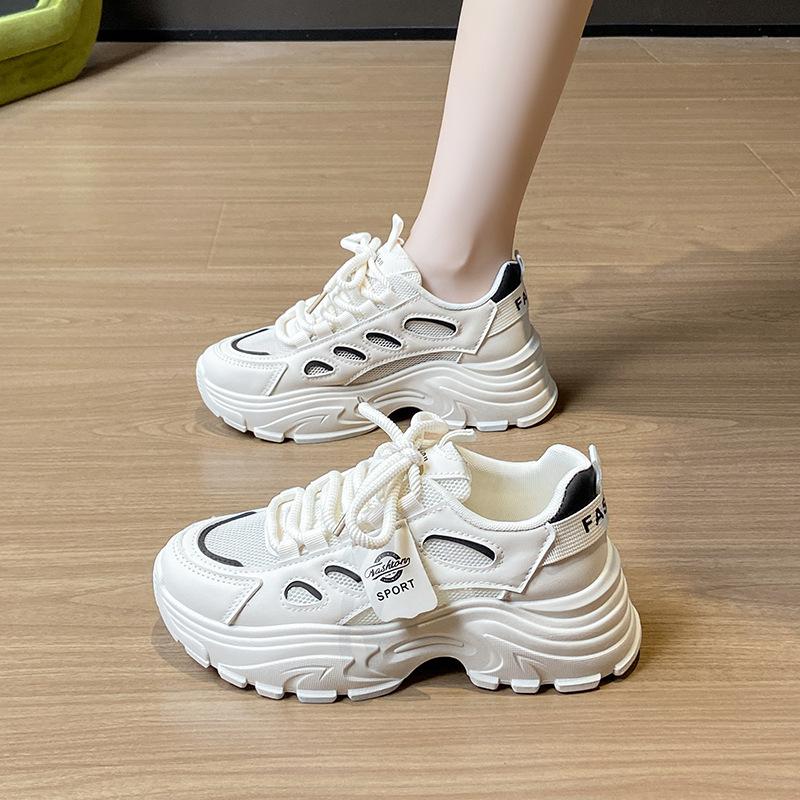 New dad shoes women's spring student sports running shoes casual shoes with heightened thick soles