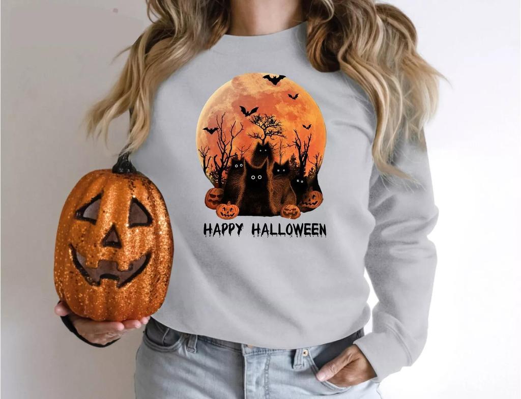 Men's Halloween Pumpkin Witch Sweatshirt Pullover Hoodie