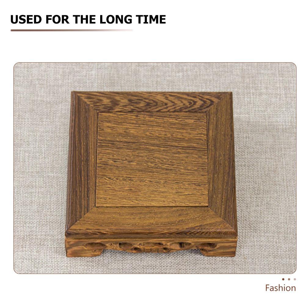1Pcs Redwood Buddhist Statue Holder Multi-Purpose Wooden Flowerpot Stand for Home Decor Mini Fish Tank Crafts Display Base