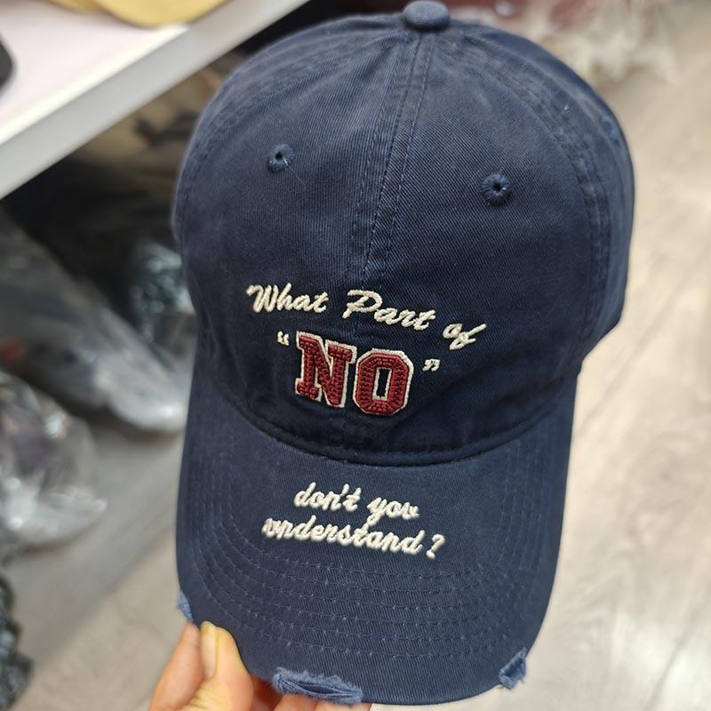 Letter Embroidery Soft Top Baseball Cap Old Worn Brim Cap Men's and Women's Street Versatile Casual Sun Hat