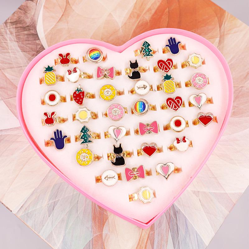 Korean Style Enamel Cartoon Fruit Kids  Ring - Cute Princess Jewelry None