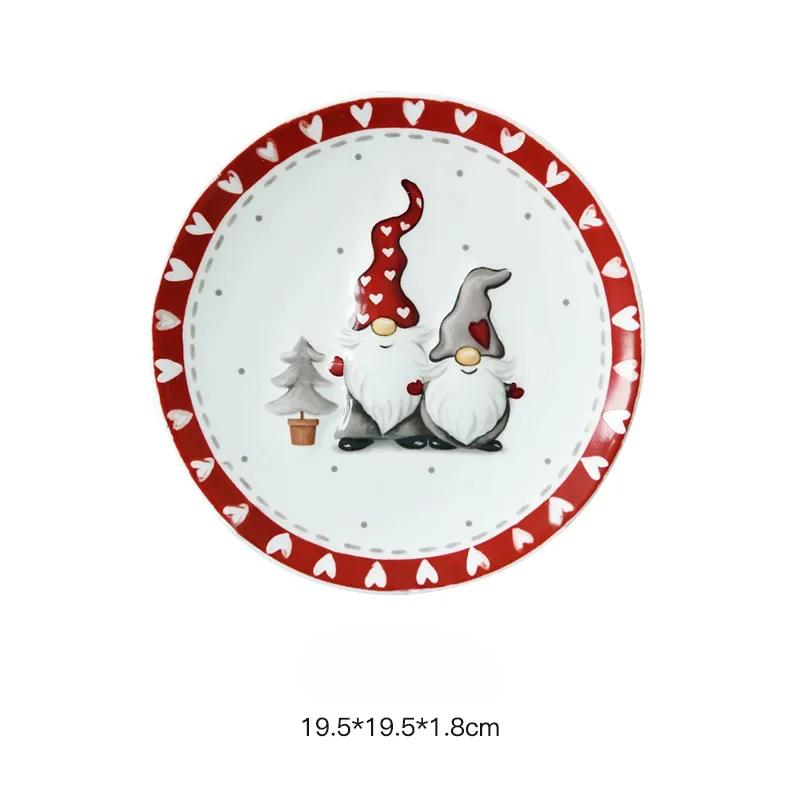 

Керамическая посуда и столовые приборы в стиле Скандинавского Санта-Клауса, рельефная миска для риса, салатник, плоская тарелка в западном стиле, чашка, чайник