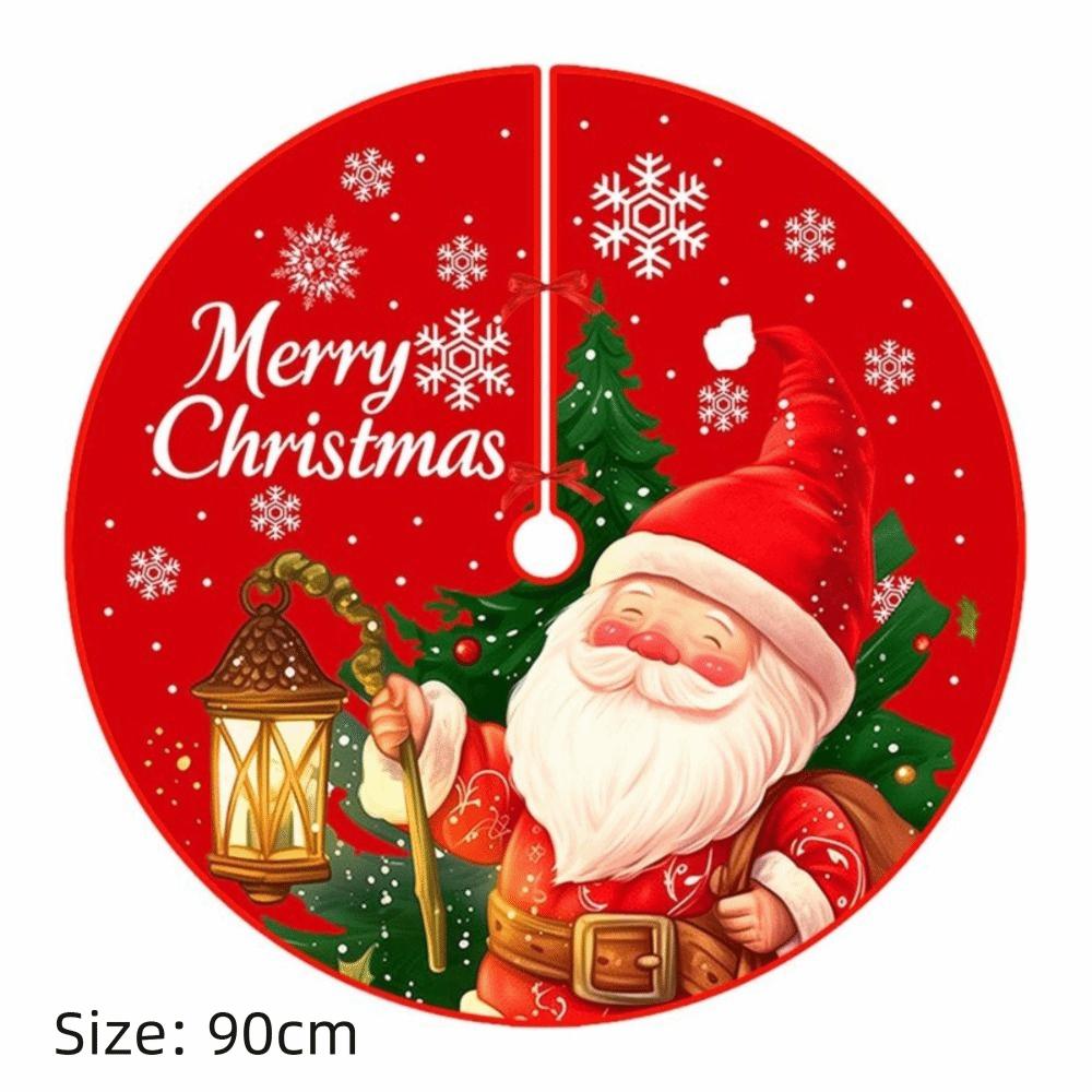 Snowflake Print Christmas Tree Skirt Santa Claus Printed Christmas Decoration  Home Holiday