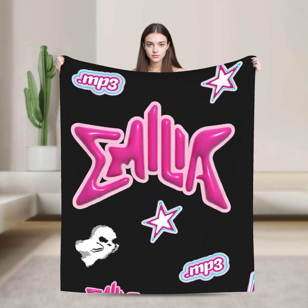 Singer Emilia Mernes MP3 Tour Super Warm Blanket  Aesthetic Living Room Flannel Bedspread Sofa Bed Cover