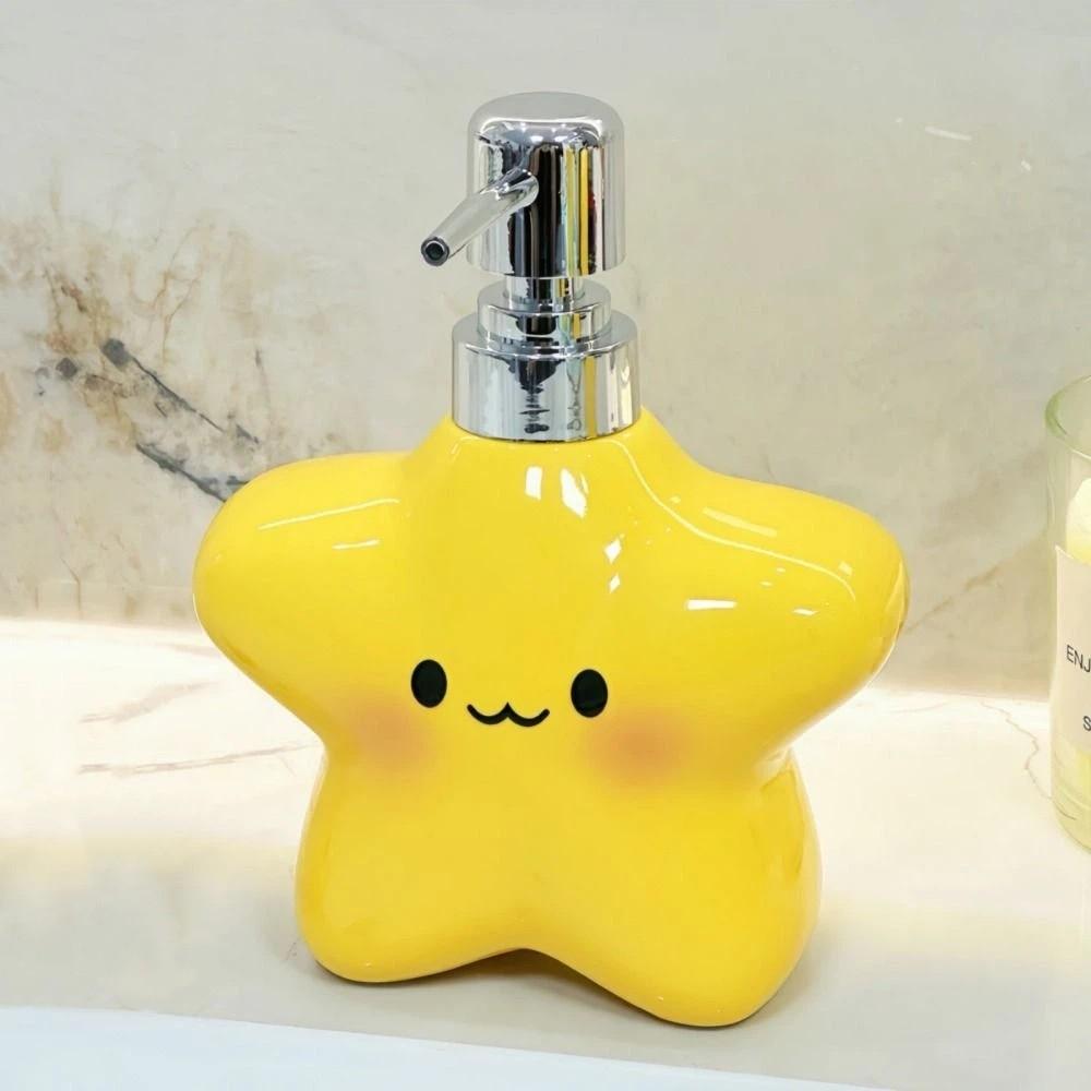 Cute Foaming Soap Dispenser 400ML Ceramic Star Lotion Bottle  Hotel Household
