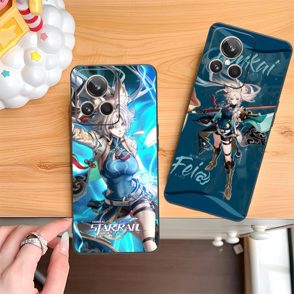 Honkai Star Rail Feixiao Mobile Cell Phone Case for Realme GT 2 9i 8i 7i Pro X50 X2 C35 C21 C20 C11 C3 Black Phone Cover Shell