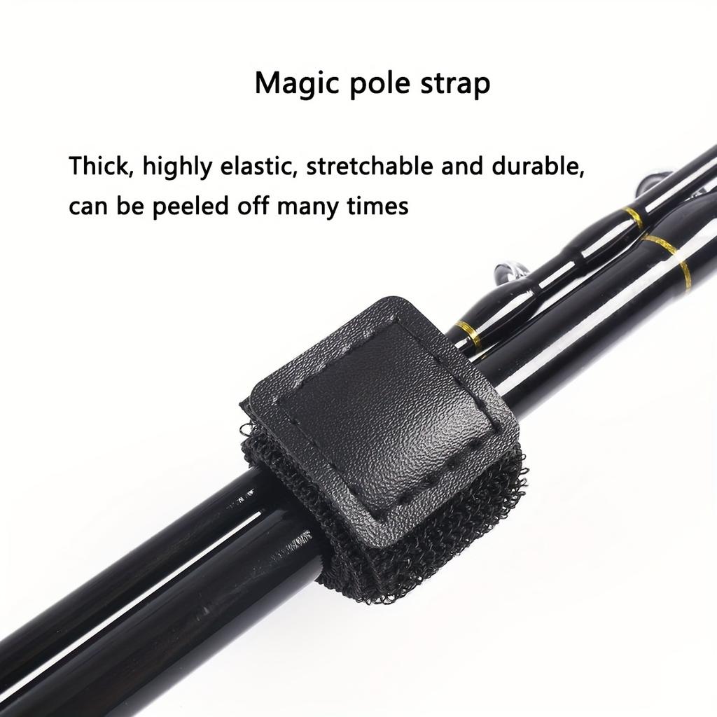 Fishing Rod Wrap Strap, Fastening Fishing Pole Strap, Fishing Rod Tie, Adjustable Anti-Friction Protective Cover with Elastic Stretch