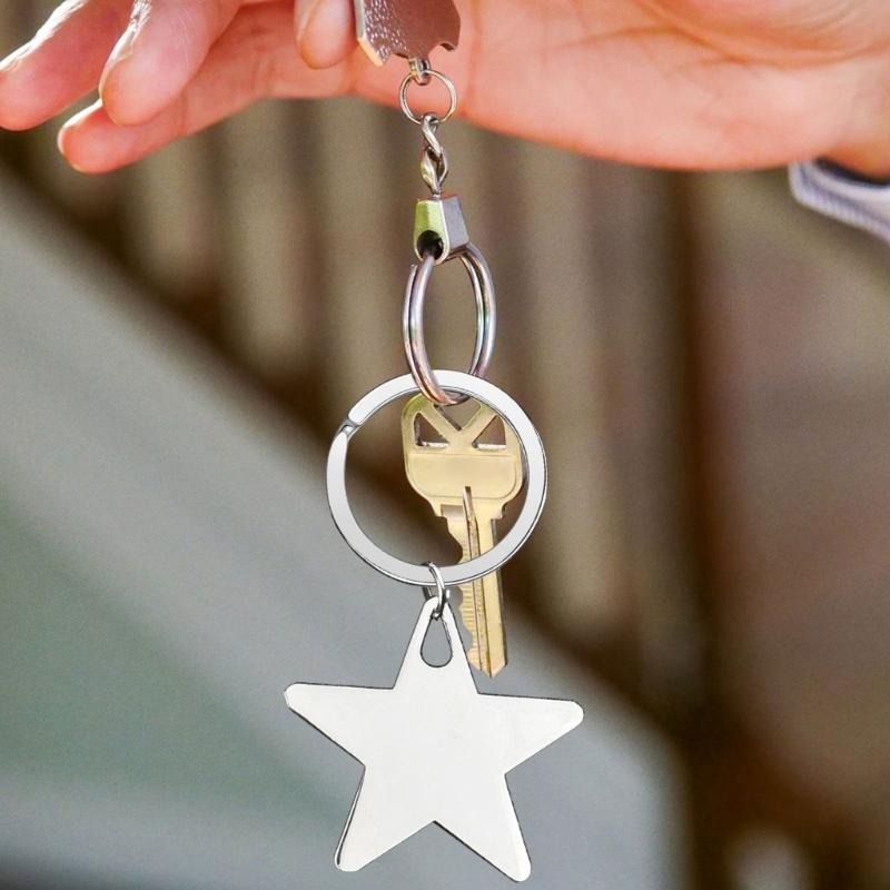 Star Shaped Keychain For Men Sturdy Alloy Metal Key Ring Accessory Stylish Pocket Decors Gift For Birthdays
