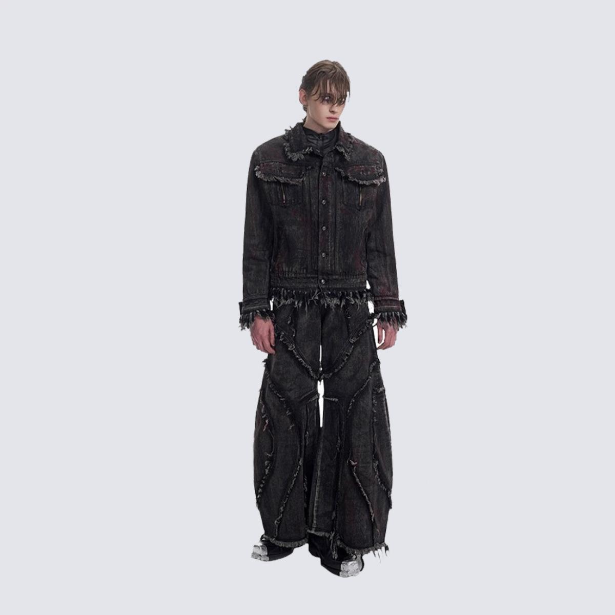 VibeStreet Vintage Baggy Jeans Men Streetwear
