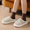 pu waterproof cotton slippers autumn and winter new couple home indoor thick plush warm soft bottom cotton mop