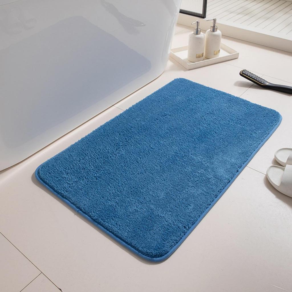 Tappetino da bagno con incisione in pile, tappetino antiscivolo per il bagno, tappetino per il pavimento laterale della vasca da bagno, zerbino per la porta della doccia, imbottitura in memory foam 3D