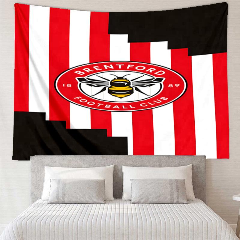 1PC Brentford Football Club Crest Printed Tapestry Room Decoration Wall Hanging for Living Room Bedroom, dormitory, Birthday and Christmas gifts