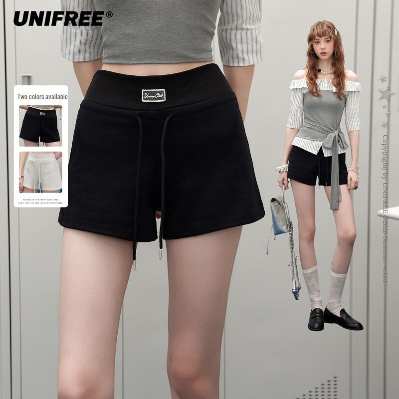 UNIFREE Women s Star Print High-Waisted Casual Shorts S
