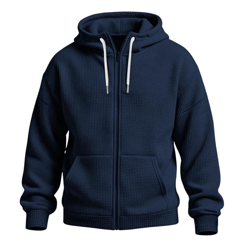 Men S Loose Fit Zip Up Hooded Sweatshirt For Autumn Winter