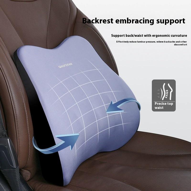 Car Headrest Pillow and Lumbar SupportMemory Foam Car Seat CushionNeck Pillow and Back Cushion for Car Seats